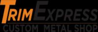 An orange and black Trim Express Custom Metal Shop Logo