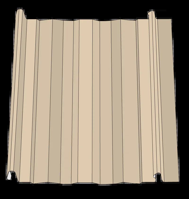 Striated Snap-Tite Panel for Metal Roofing and Siding.
